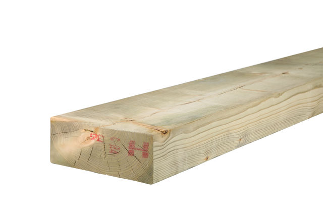  75 X 200MM (8" X 3") GREEN TREATED EASED EDGE TIMBER C24 (FIN SIZE 70 X 195MM)