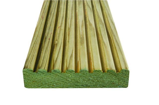 3M  32 X 125MM GREEN TREATED REDWOOD TIMBER DECKING (27.5x118mm)