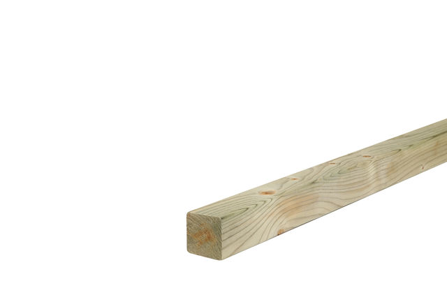 2.4M 47 X 50MM (2" X 2") GREEN TREATED EASED EDGE TIMBER (FIN SIZE 45 X 45MM)
