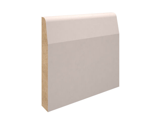 4.4M 18 X 94MM MDF CHAMF AND ROUND SKIRTING WHITE PRIMED NEW