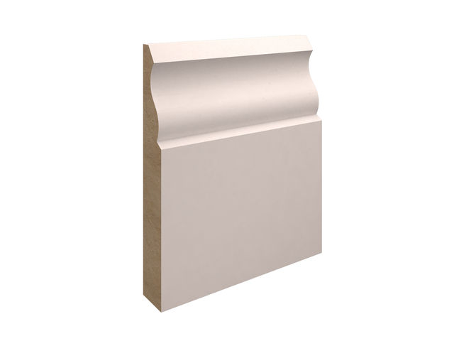 5.4M 18 X 119MM MDF OGEE SKIRTING WHITE PRIMED NEW