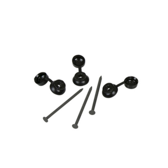 75MM BLACK PLASTIC HEAD COROLINE FIXING (400) (25/SHEET)