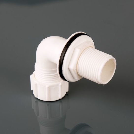 W170 21.5MM WHITE OVERFLOW BENT COMPRESSION TANK CONNECTOR