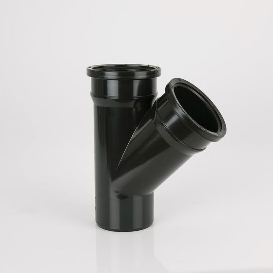 BS419B 100MM BLACK SOIL 135° D/SOCKET BRANCH NO BOSSES