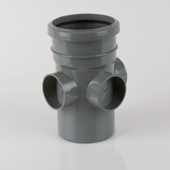BS445G 110MM GREY SOIL S/S TRIPLE BOSS PIPE