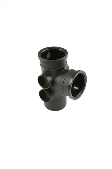 BS451B 110MM BLACK SOIL 92.5° D/S BRANCH 4 BOSSES