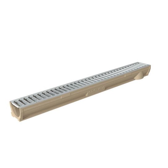 CONCRETE POLYMER CHANNEL C/W STEEL GRATING 97mm (D) x 118mm (W) x 1m (L) RAINDRAIN   47000