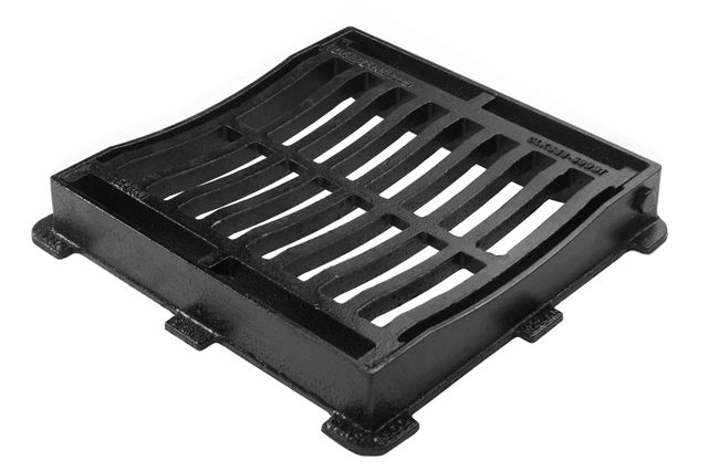302 X 302 X 50MM DISHED CAST IRON GULLY GRATE B125