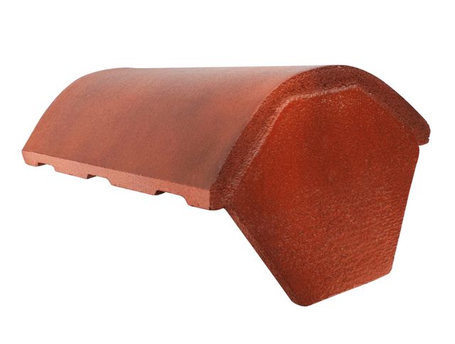 CREST UNI BLOCK END RIDGE  450MM COLOUR : RUSTIC RED ( OLD ENGLISH )