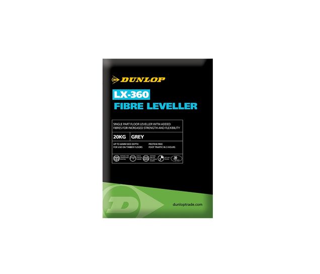 DUNLOP LX360 FIBRE FLOOR LEVELLER 20KG 3-60MM COVER 4M2@3MM 3HR FOOT TRAFFIC LATEX