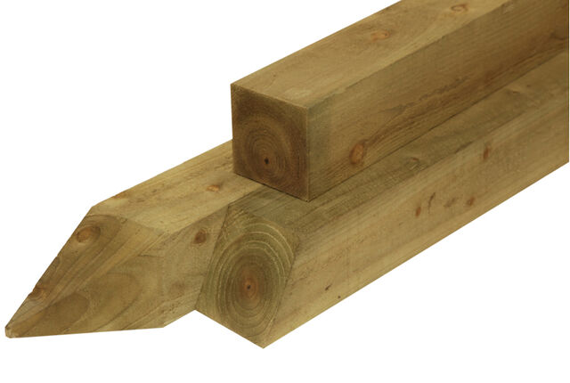 3.6M 100 X 100MM (4" X 4") GREEN TREATED ROUGH SAWN TIMBER (FIN SIZE 95 X 95MM)