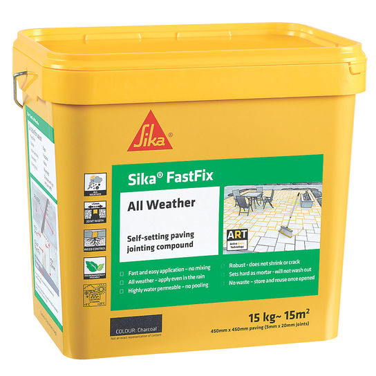 14KG CHARCOAL  SIKA FASTFIX ALL WEATHER JOINTING COMPOUND  (APPLY WHEN WET) 19M2 COVER