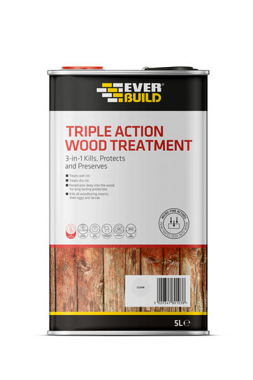 5L CLEAR WOODWORM & DRY ROT KILLER TRIPLE ACTION