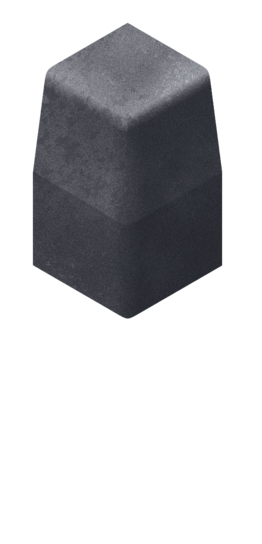 PLASMOR LARGE CHARCOAL 90DEG EXTERNAL CORNER KERB H/B