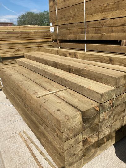2.4M 200 X 100MM GREEN TREATED SLEEPER