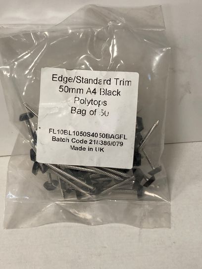 EPDM POLY TOPS  Bag of 50 BLACK 50MM