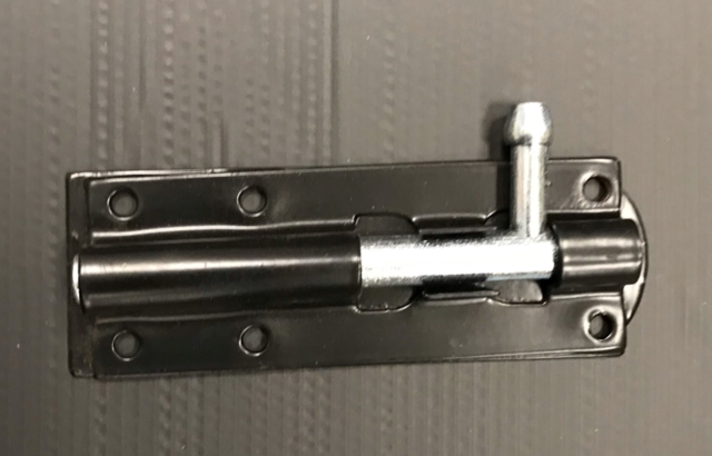 102MM BLACK JAP STRAIGHT TOWER BOLT