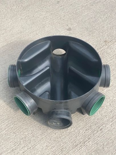 100MM SUPERSLEEVE MANHOLE BASE 5 INLETS 225MM DEEP 450MM DIA SPIC6/1