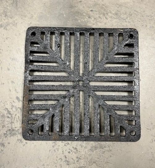 300MM SQUARE CAST IRON DISHED GRATE ONLY LIGHT DUTY DOMESTIC