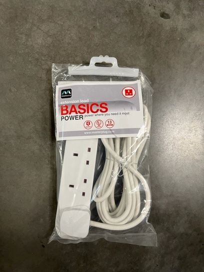 13A  4 GANG 2M EXTENSION LEAD WHITE (NEW SHAPE) (BFG210N-MP)