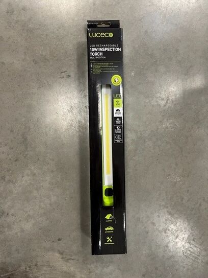 12V RECHARGEABLE INSPECTION TORCH 1000LM 10W 6500K CAR CHARGER & UK PLUG (LILW100U65UC-02)