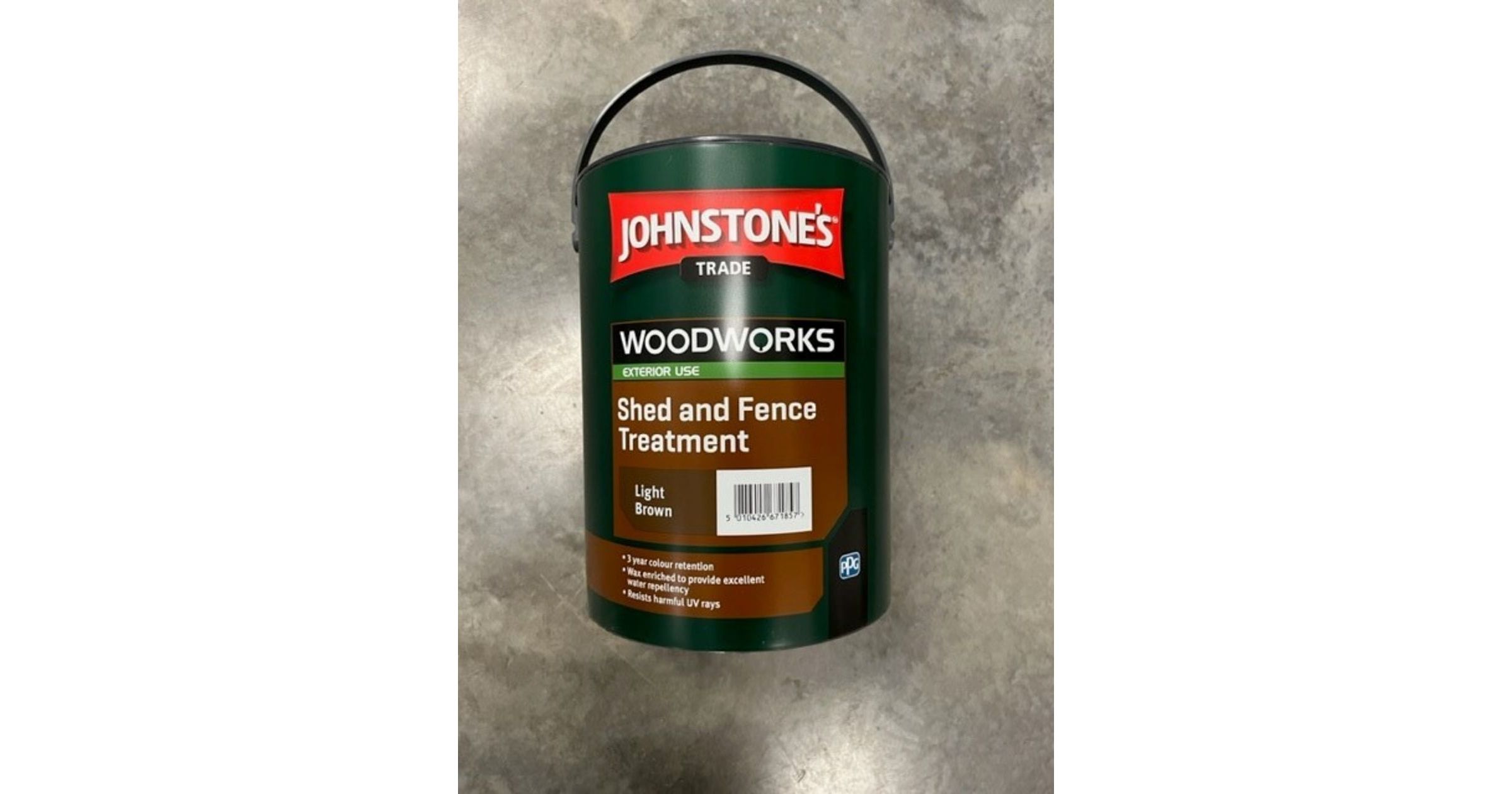 5L JOHNSTONES WOODWORKS SHED & FENCE TREATMENT (LIGHT BROWN)