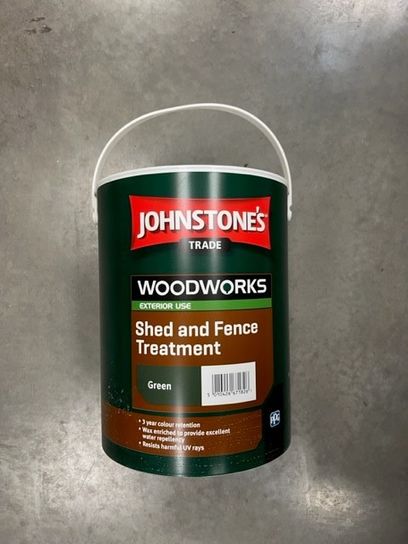 5L JOHNSTONES WOODWORKS SHED & FENCE TREATMENT (GREEN)