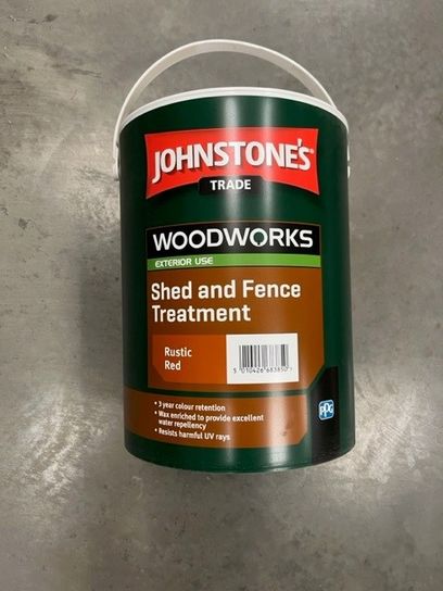 5L JOHNSTONES WOODWORKS SHED & FENCE TREATMENT (RUSTIC RED)