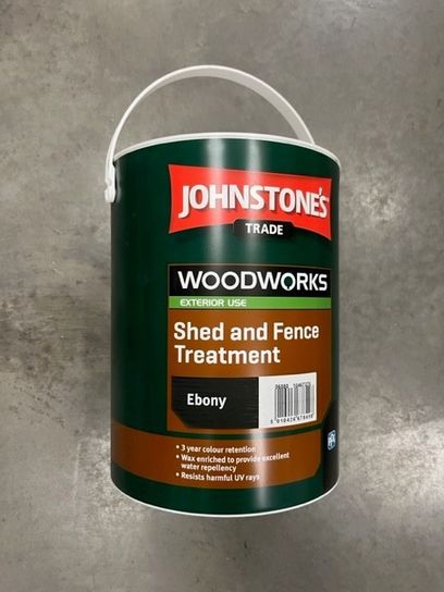 5L JOHNSTONES WOODWORKS SHED & FENCE TREATMENT (EBONY)