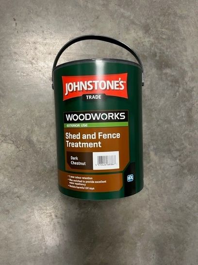 9L JOHNSTONES WOODWORKS SHED & FENCE TREATMENT (DARK CHESTNUT)