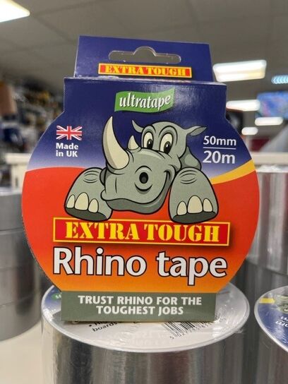 50MM X 20MTR BLACK RHINO EXTRA TOUGH  TAPE