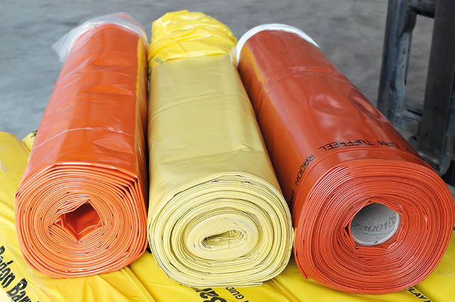 4M X 20M YELLOW / RED RADON BARRIER 400MU (1600G)
