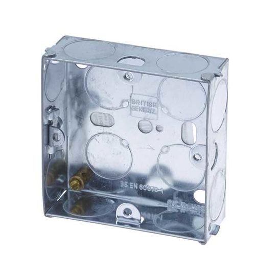 METAL BOX 1 GANG 25MM GALVANISED PRESSED STEEL (HGS02-01)