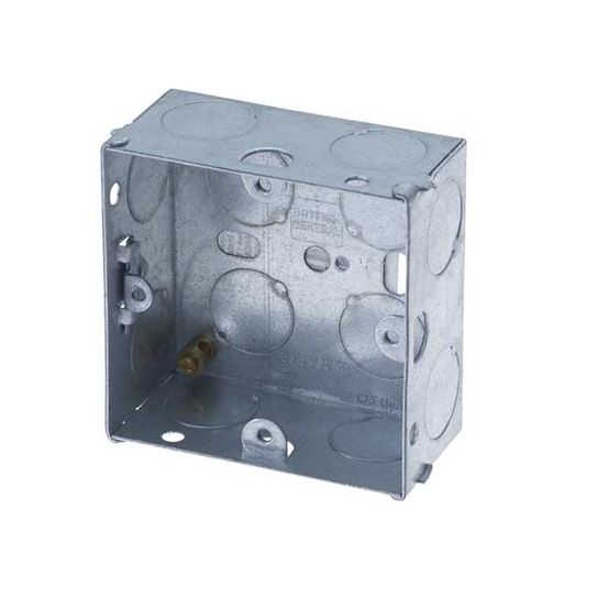 METAL BOX 1 GANG 35MM GALVANISED PRESSED STEEL (HGS03-01)
