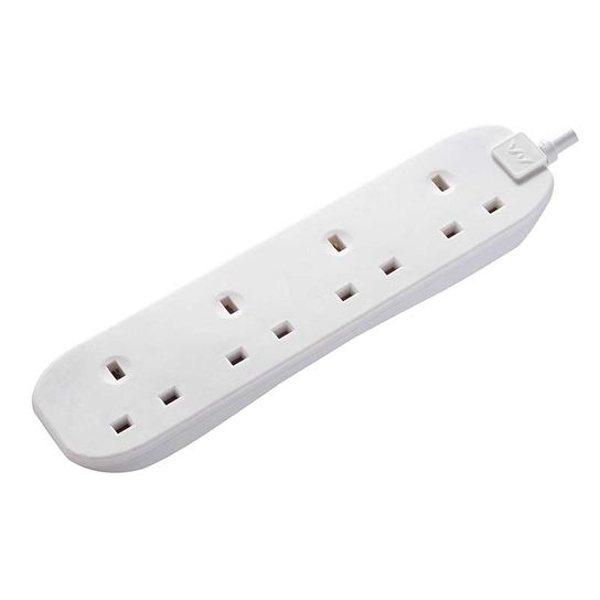 13A  4 GANG 5M EXTENSION LEAD WHITE (NEW SHAPE) (BFG5N-MP)