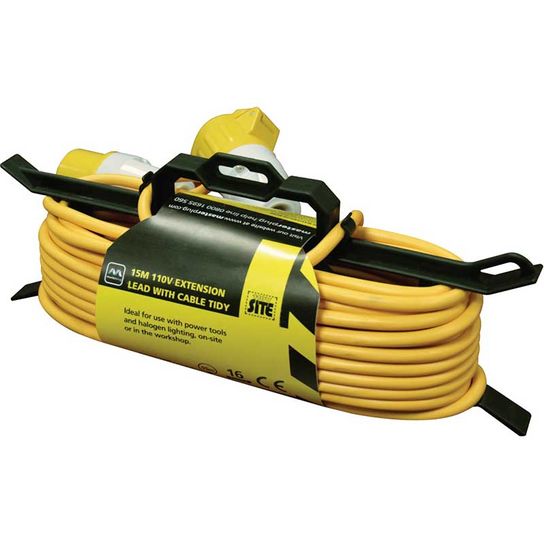 110V EXTENSION LEAD 15M WITH CABLE TIDY (LVIL15-MS)