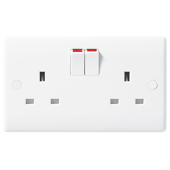13A 2 GANG SINGLE POLE SWITCHED SOCKET (822-01)