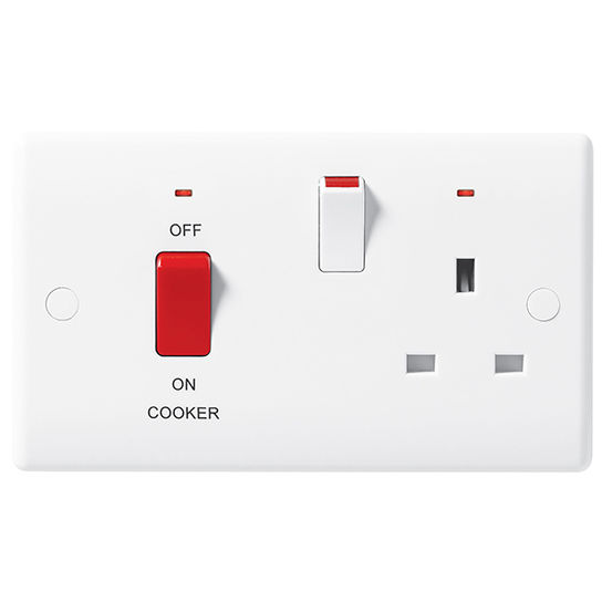 45A DOUBLE POLE COOKER CONTROL UNIT 13A SWITCHED SOCKET WITH INDICATOR (870-01)