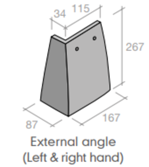 MARLEY RIGHT HAND SMOOTH GREY  EXTERNAL 90DEG ANGLE