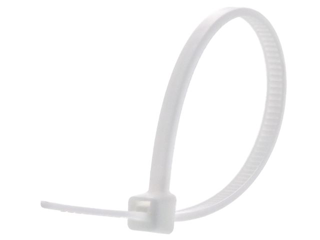 300MM WHITE PLASTIC CABLE TIES (100)
