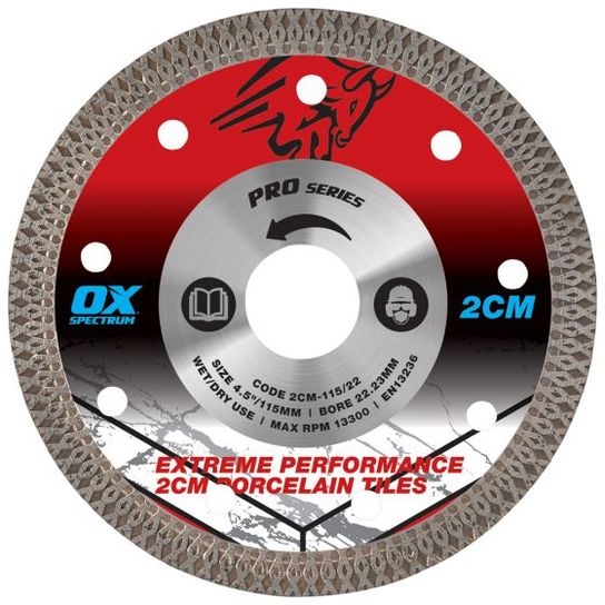 OX PRO 2CM PORCELAIN CUTTING BLADE 115MM