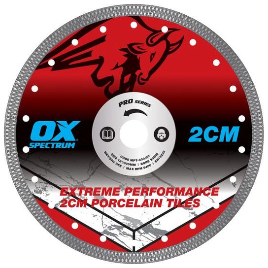 OX PRO 2CM PORCELAIN CUTTING BLADE 300MM