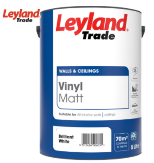 5L LEYLAND TRADE VINYL MATT (BRILLIANT WHITE)