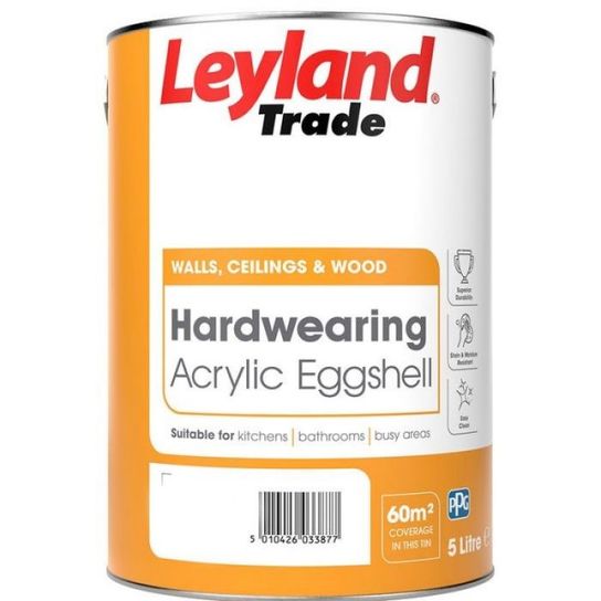 2.5L LEYLAND TRADE HARDWEARING ACRYLIC EGGSHELL (MAGNOLIA)