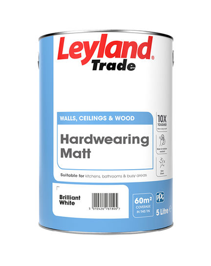 2.5L LEYLAND TRADE HARDWEARING MATT BRILLIANT WHITE