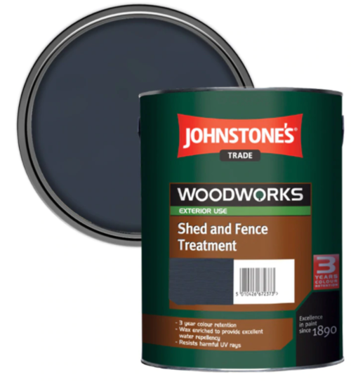 5L JOHNSTONES WOODWORKS SHED & FENCE TREATMENT (GREY)