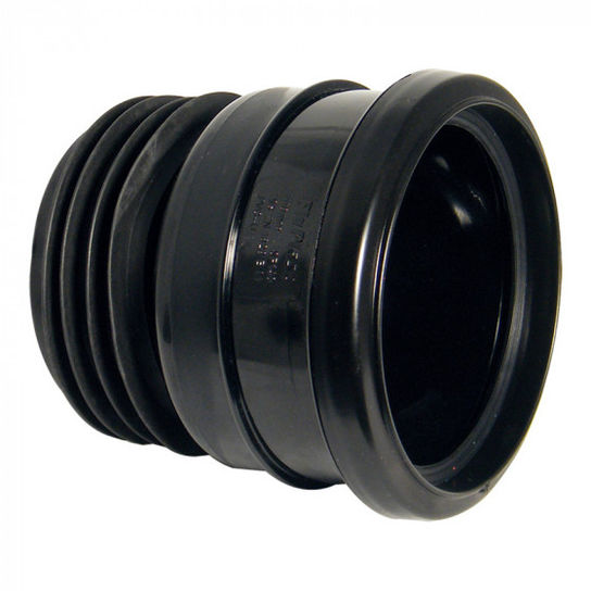 SP140 UNIVERSAL DRAIN CONNECTOR 110MM WITH FLANGE BLACK