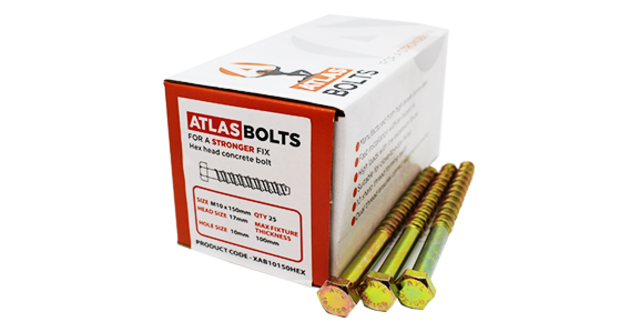 M12 X 75MM ATLAS BOLT (25) (12MM DRILL BIT/19MM SOCKET)