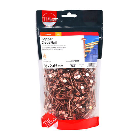 1KG BAG 38MM X 2.65 COPPER CLOUT NAIL (500 NAILS)
