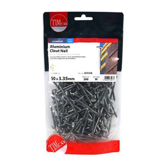 250G BAG 50MM X 3.35 ALUMINIUM CLOUT NAIL (200 NAILS)